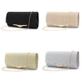 thumbnail image 1 of New Womens Shiny Glitter Long Chain Clutch Evening Banquet Party Handbag, Wedding Party Bag/Black, 1 of 7