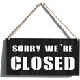 thumbnail image 1 of New Wood Sign 10x5 Inch Door Sign Business Closed Door Sign Sorry We’re Closed Hanging Wooden Wall Sign Home Garden Yard Signs Plaque, 1 of 4