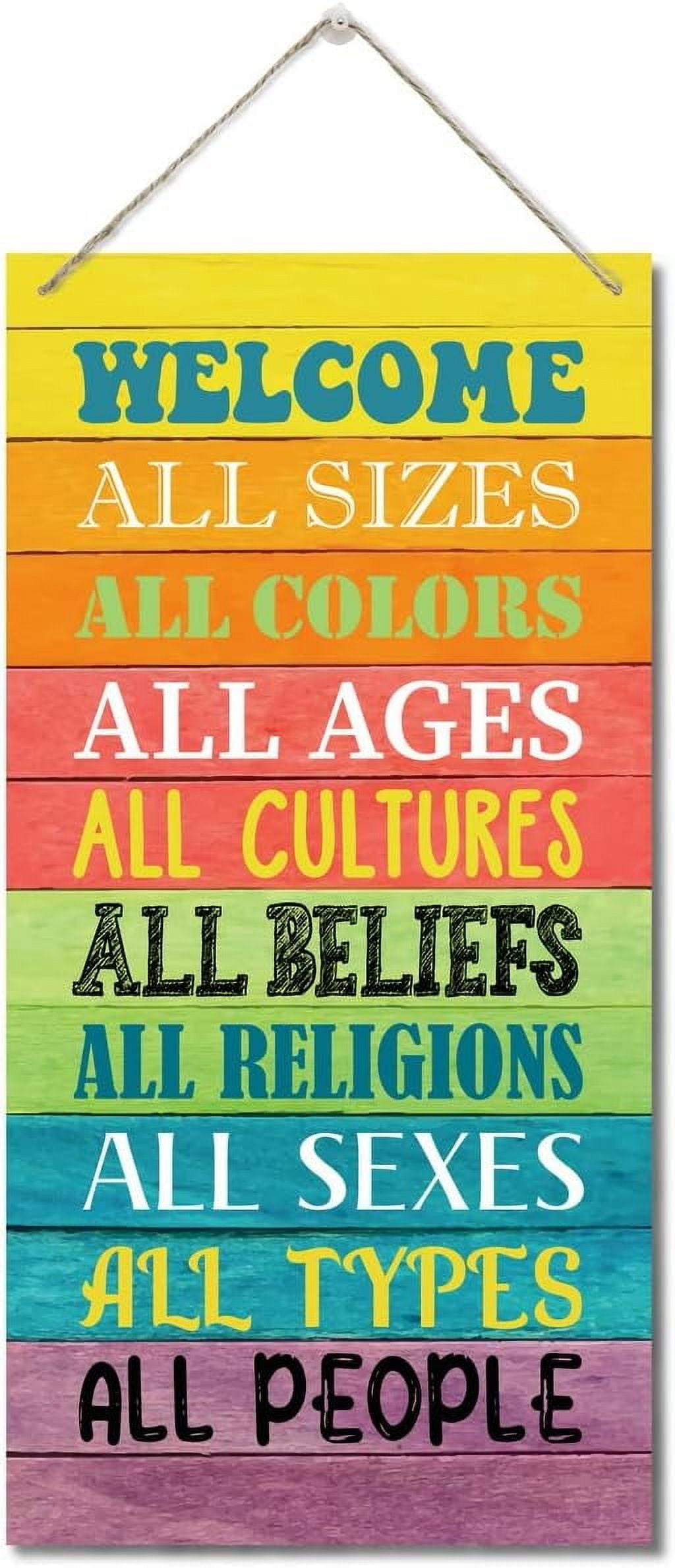 New Wood Sign 10x5 Inch Door Sign All People Hanging Wooden