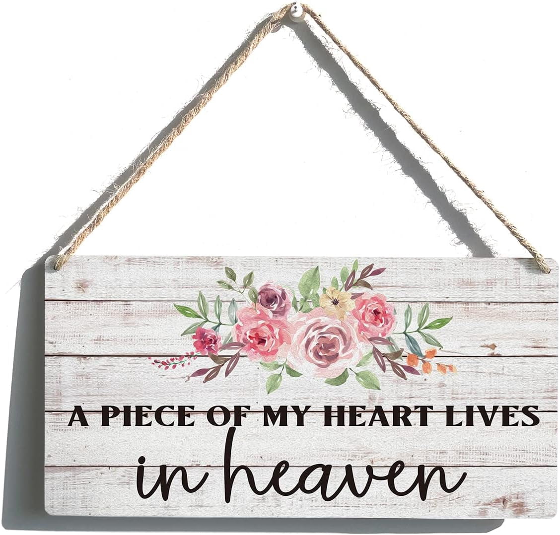 New Wood Sign 8x12 Inch Door Sign Farmhouse a Piece of My Heart Lives ...