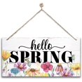 thumbnail image 1 of New Wood Sign 8x12 Inch Door Sign Hello Spring Sign Hanging Wooden Wall Sign Home Garden Yard Signs Plaque, 1 of 4