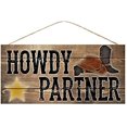thumbnail image 1 of New Wood Sign Front Door Sign Wall Decor Sign, Howdy Partner Sign Hanging Wooden Wall Sign Home Garden Yard Signs Plaque, 8x12 Inch, 1 of 4