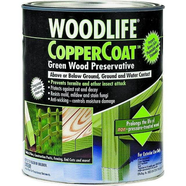 New WoodLife 1904A Woodlife Copper Coat Green Wood Preservative Quart