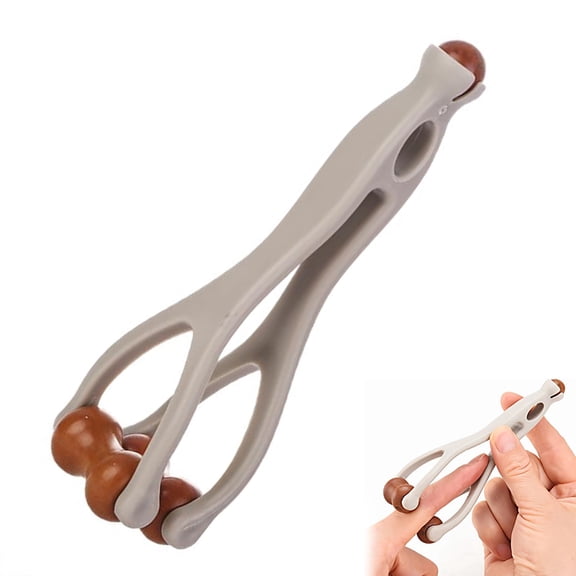 New Wooden Finger Massager with Roller, Hand Massager for Arthritis and Carpal Tunnel. Dual-Stone Massage Roller Tool for Circulation, Trigger Finger, Hand Therapy, Pain Relief, Stress.