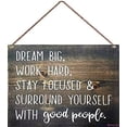 thumbnail image 1 of New Wooden Signs Dream Big Work Hard | Colleg Dorm Room Art| Wood Sign | Wall Hanging | Office Decor | Graduation Gift 8x12 INCH Funny Gifts for Men and Women, 1 of 5