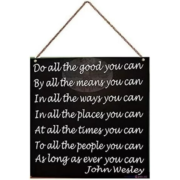 New Wooden Signs John Wesley, do All The Good, Hand Painted, Wood Sign, Inspirational Quote, Housewarming Gift, Graduation Gift, Motivational Wooden Sign 8x12 INCH Funny Gifts for Men and Women