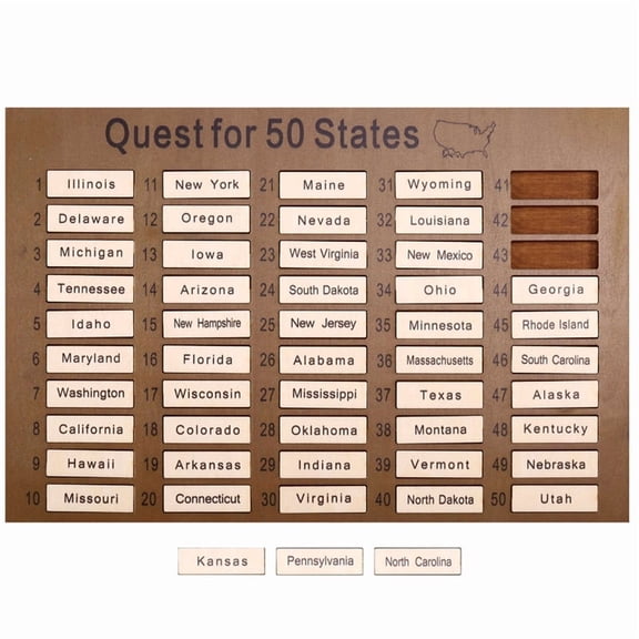 New Wooden Visit 50 States Countdown Travel Plan Home Decor Gift Travel Complete List Ornament Travel Tracker Board