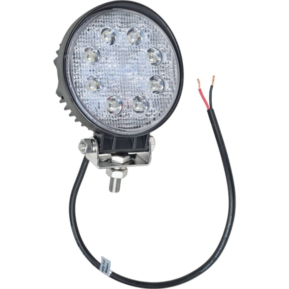 24W LED Work Light Round 4.33 Inch Diameter 1100 Lumens Bright White Light Output 12V/24V DC IP67 Waterproof Submersible Flood Beam Professional Grade Compatible with ECCO E92005