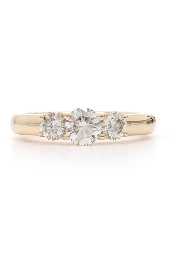 14k Gold Lab-Grown Diamond 3 Stone Wedding Engagement Ring (1.0Ctw, H-I Color, VS2-SI1 Clarity)