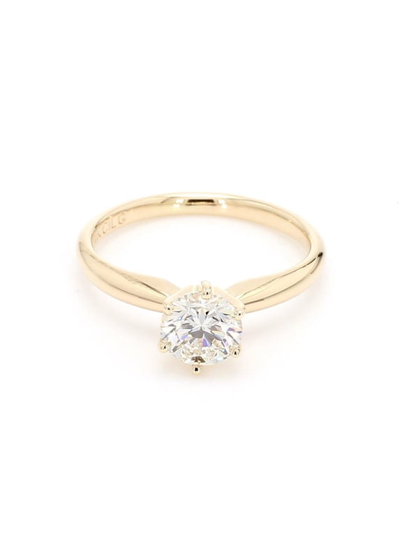 IGI Certified 0.50 ct Lab-Grown Diamond Solitaire Ring 14kt Yellow Gold Size 7