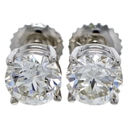 New World Diamonds IGI معتمد 1.50 Ct Lab Grown Diamond Stud Earrings 14k White Gold I-J VS2-SI1