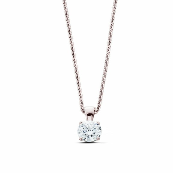 New World Diamonds Lab Grown Diamond Necklace 1.0Ct 18" 14kt Gold Solitaire Necklace