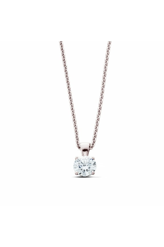 Lab Grown Diamond Necklace 1.0Ct 18" 14kt Gold Solitaire Necklace