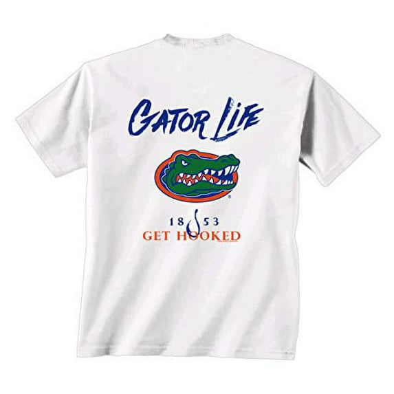 New World Graphics Florida Get Hooked Short Sleeve T-Shirt-White-Medium