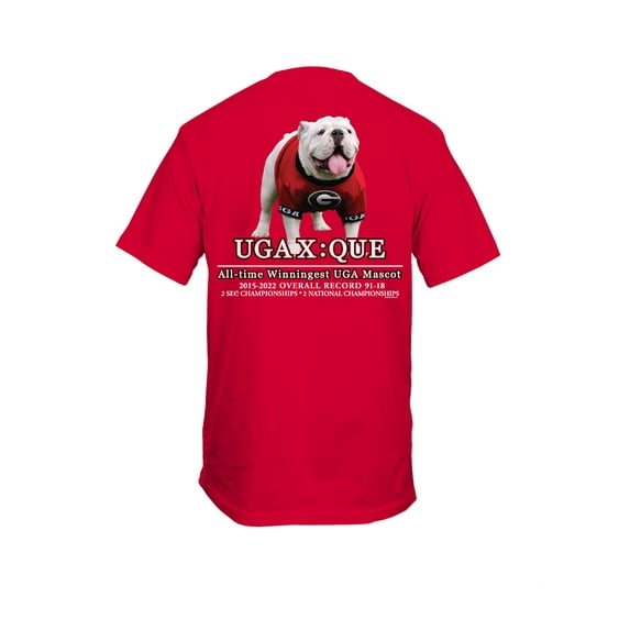 New World Graphics Georgia Bulldog Mascot Que Memorial Short Sleeve Graphic T-Shirt-Medium