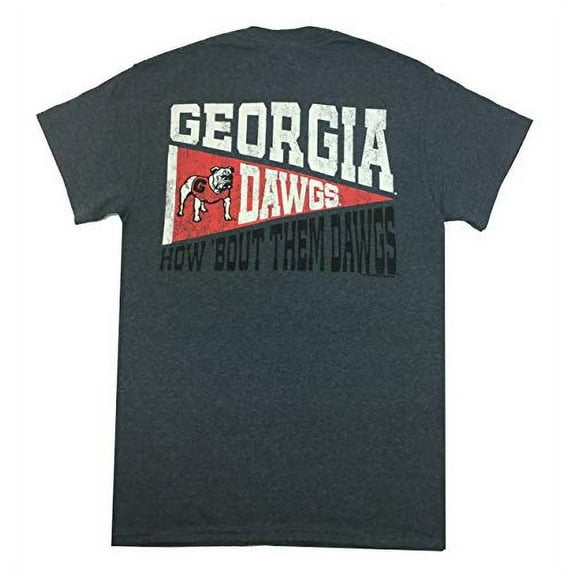 New World Graphics Georgia Pennant Flag Short Sleeve T-Shirt-Dark Heather-XXL
