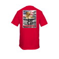 thumbnail image 1 of New World Graphics Georgia UGA Bulldogs American Flag And Truck Bed With A Lab Red Comfort Colors Graphic T-Shirt-Large, 1 of 4