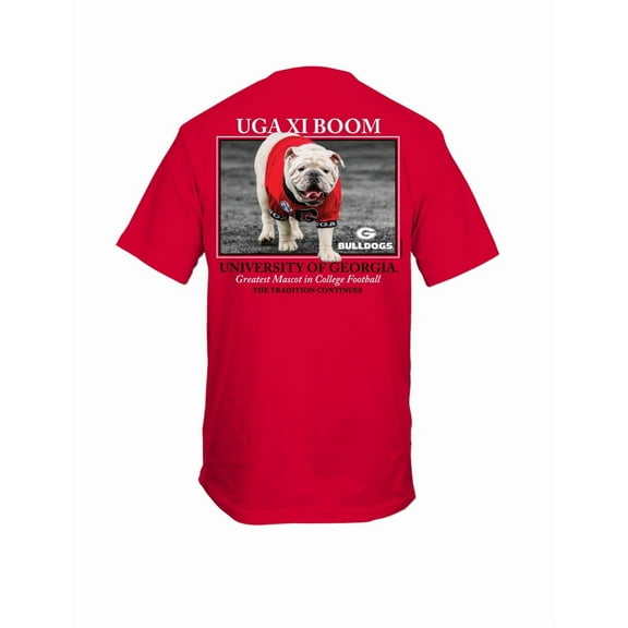New World Graphics Mens College Football Graphic T-Shirt - UGA Boom Design-Red-large