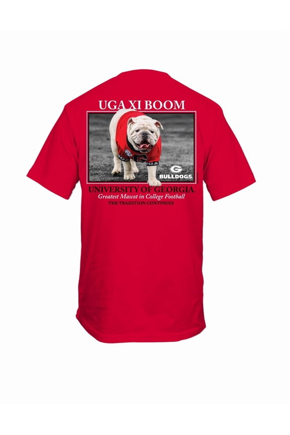 Mens College Football Graphic T-Shirt - UGA Boom Design-Red-medium