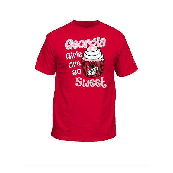 New World Graphics NCAA Kids Youth Sweet Cupcake Georgia Girls Are So Sweet Short Sleeve T-Shirt-Red-Large