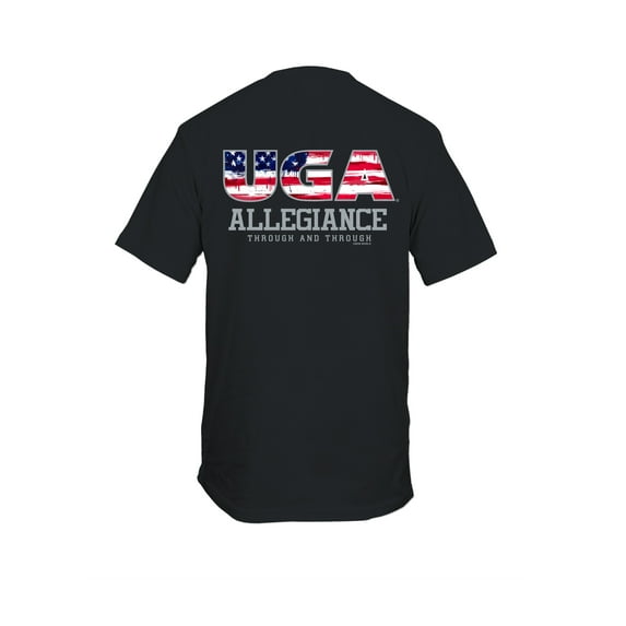 New World Graphics Patriotic UGA Allegiance Through And Through Short Sleeve Mens Graphic T-Shirt-Black-4XL