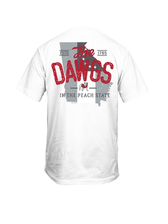 The Dawgs In The Peach State Short Sleeve YOUTH Graphic T-Shirt-White-x-large