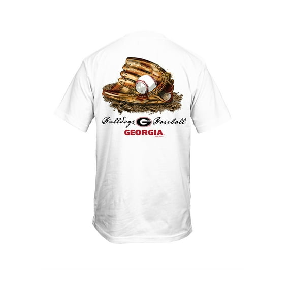 New World Graphics UGA Bulldogs Baseball Dirty Glove Comfort Colors Graphic T-Shirt-Medium