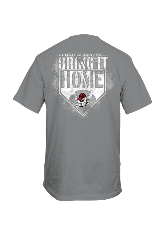 UGA Bulldogs Georgia Baseball Bring It Home Plate Comfort Colors Graphite Graphic T-Shirt-Large