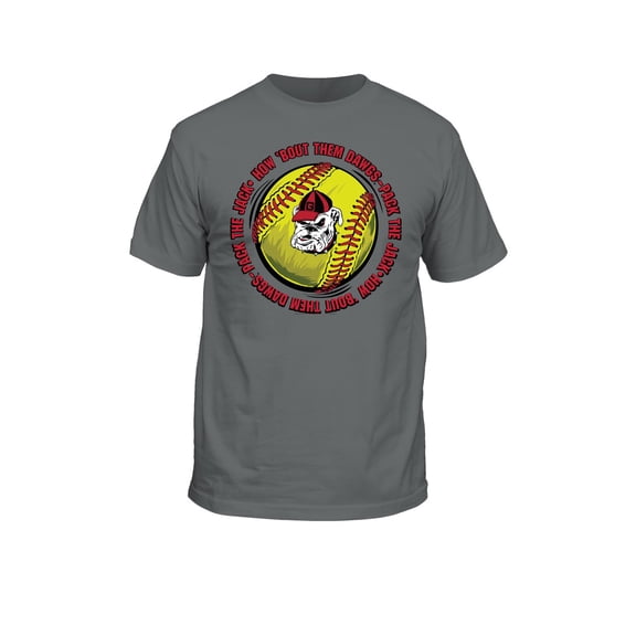 New World Graphics UGA Bulldogs Graphic T-Shirt - Softball Circle UGA Bulldog Slogans-Smoke Grey-medium