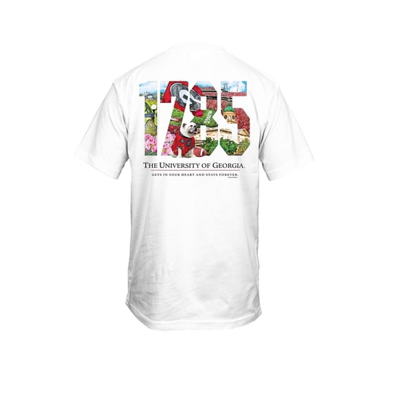 New World Graphics UGA Bulldogs Graphic T-Shirt - UGA, Gets In Your Heart And Stays Forever-White-xl