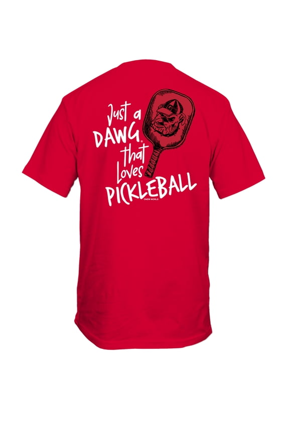 New World Graphics UGA DRAWN Pickle Paddle Short Sleeve T-shirt Graphic Tee-Red-Small