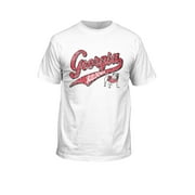 New World Graphics UGA Georgia Banner with Logo Womens Short Sleeve T-shirt Graphic Tee-White-XL