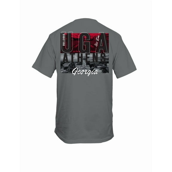 New World Graphics UGA Panos Short Sleeve T-shirt Graphic Tee-Smoke Grey-Small