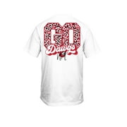 NEW WORLD GRAPHICS UGA Red Cheetah Print GO Dawgs! Short Sleeve YOUTH Graphic T-Shirt-White-M