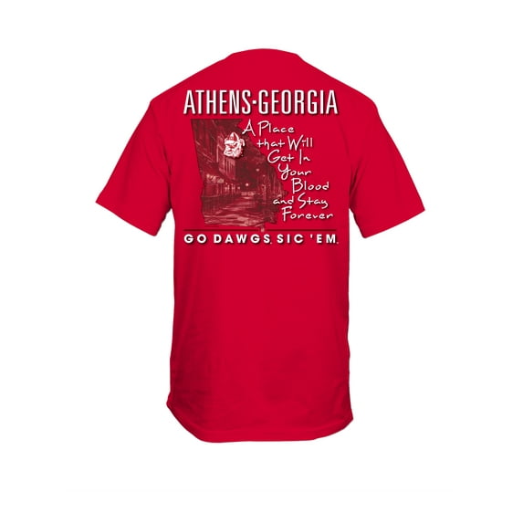 New World Graphics UGA Stay Forever Short Sleeve Graphic T-Shirt-Red-3XL
