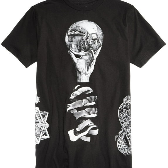 New World Mens Basic Graphic T-Shirt, Black, Small