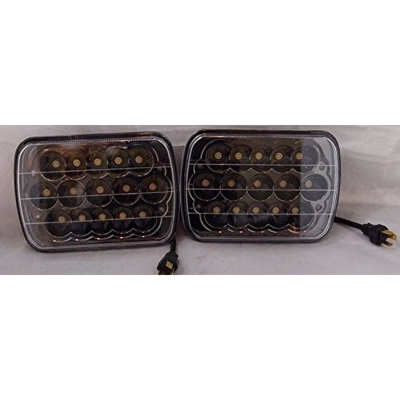 New World Motoring 7x6" LED HID CREE LIGHT BULBS CRYSTAL BLACK SEALED BEAM HEADLAMP HEADLIGHT PAIR