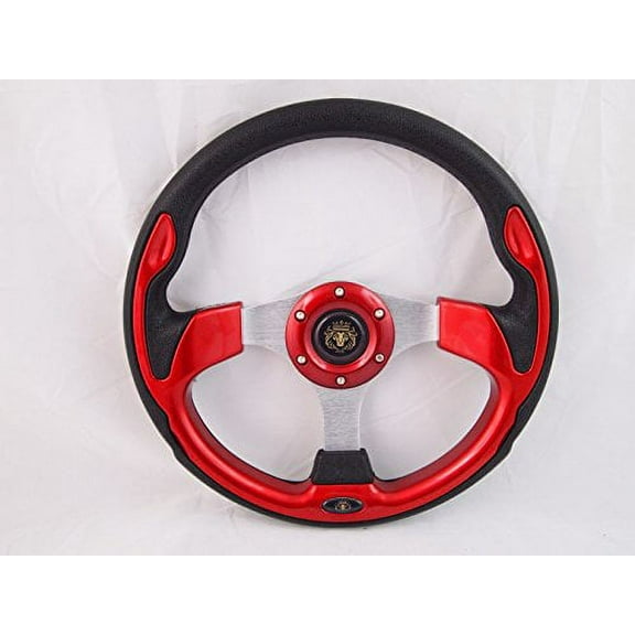 New World Motoring CLUB CAR PRECEDENT Red steering wheel golf cart With Adapter 3 spoke