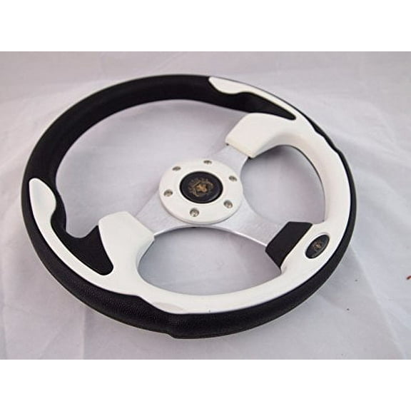 New World Motoring CLUB CAR PRECEDENT White steering wheel golf cart With Adapter 3 spoke