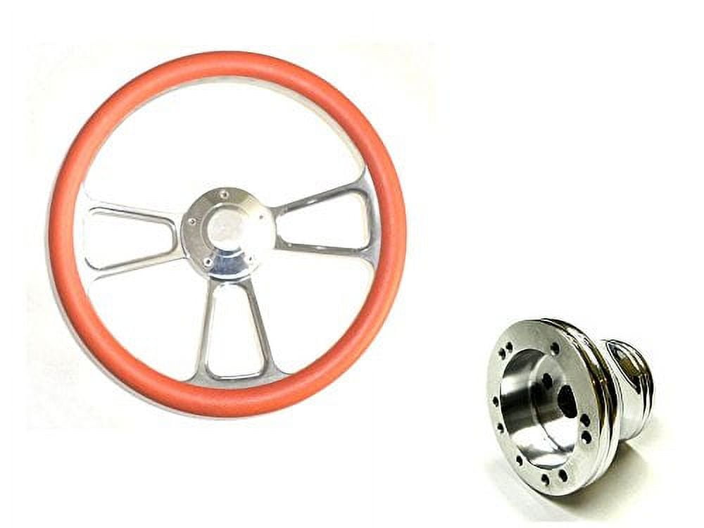 Volant Rouge Avec Adaptateur - Compatible EZ-GO, Polaris, Club Car, Harley, Kubota