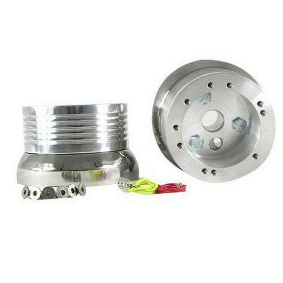 New World Motoring Flaming River Column Polished Billet Aluminum 5 & 6 Hole Steering Wheel Adapter