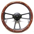 thumbnail image 1 of New World Motoring Ford Mustang 14" Mahogany Steering Wheel -- for cars w/GM-Style Steering Column, 1 of 1