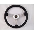 thumbnail image 1 of New World Motoring YAMAHA GOLF CART & POLARIS RHINO steering wheel W/ Chrome Adapter 3 spoke SILVER, 1 of 1