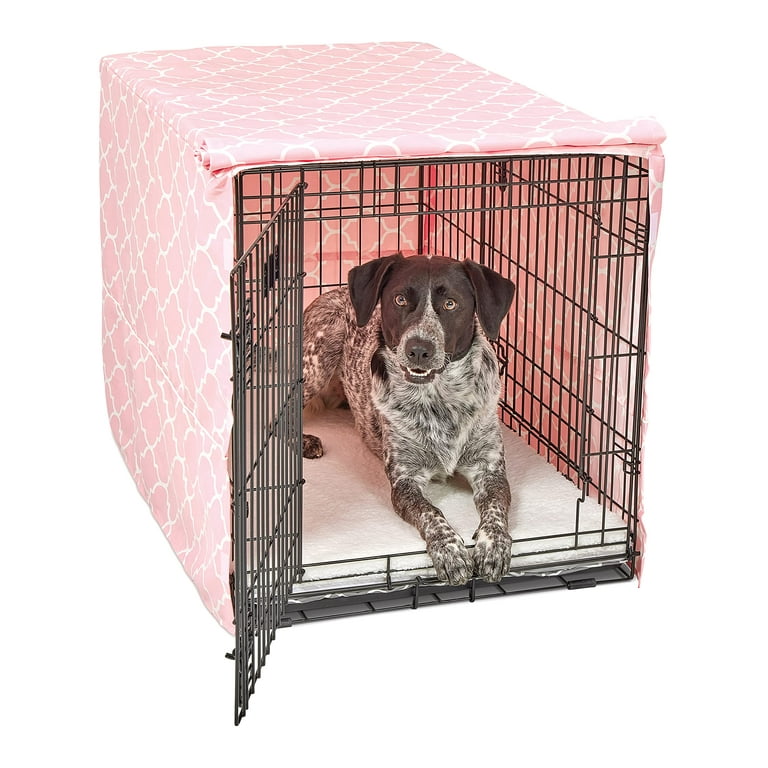 Pink dog crate cover sales