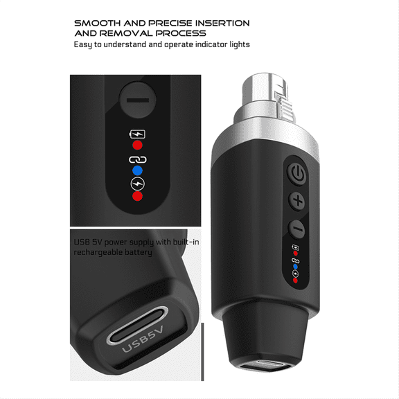 New XLR Adapter System Wireless Microphone Transmitter Receiver for Dynamic Microphone Guitar Audio Mixer PA System