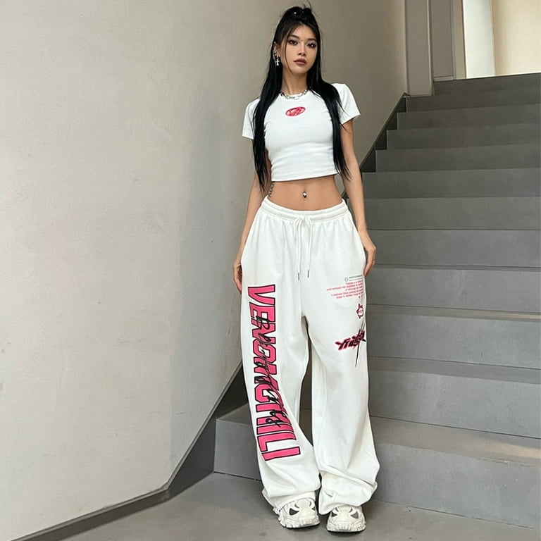 White track pants | Y2K Streetwear | y2k streetwear