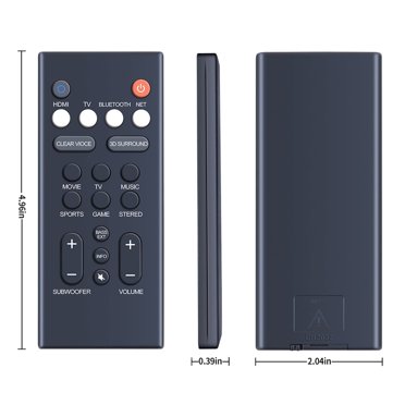 Universal Replacement Remote For Yamaha Soundbars – FSR66 ZJ78750, YAS-103, ATS-1030