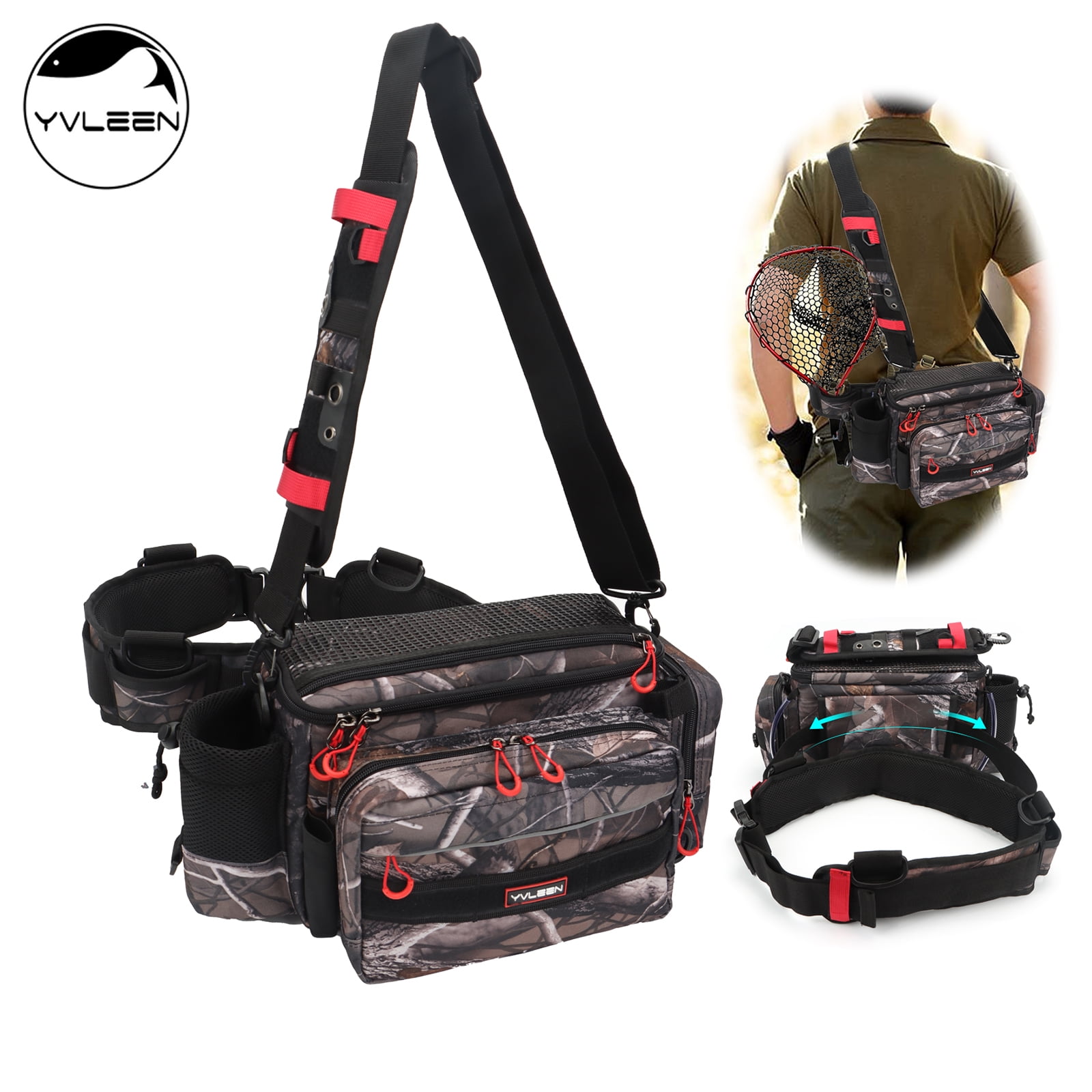 New YVLEEN Fishing Tackle Bag WaterResistant Sling Pack for Outdoor