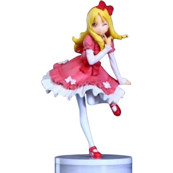 New Yamada Elf Figure, Standing Pink Dress Yamada Elf Anime Figures 22cm/8.7inch PVC Character Figurine Model Handicrafts for Anime Fans Gift