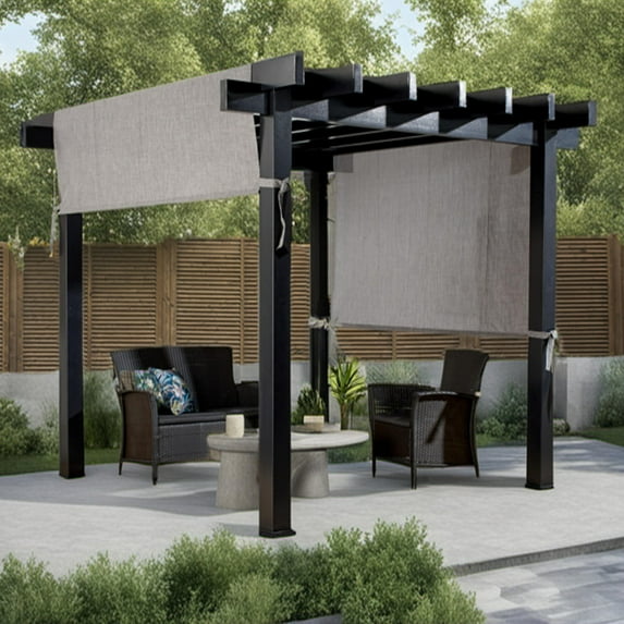 New Yard Outdoor Pergola with Adjustable Canopy, Heavy-Duty Aluminum Frame, Rustproof & Weather-Resistant, Modern Patio Shade for Gardens, Decks, and Backyard (10x10)